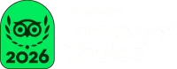Tripadvisor TC Badge + Travelers’ Choice Left Aligned White - L
